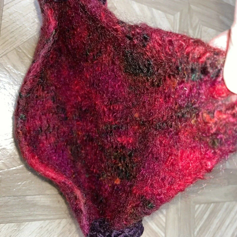 Handmade Felted Wool/Mohair Clutch Purse with Strap NWT OOAK - Picture 6 of 7